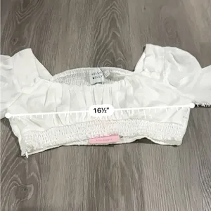 Hello Molly White Long Sleeve Cropped Smocked Peasant Prairie Top Size‎ 8 NWT thumbnail 9