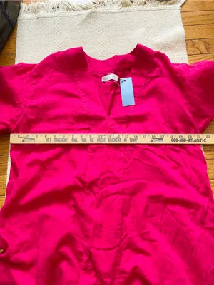 LAKE NWT Gauze Caftan Heatwave Fuchsia Pink Cotton Maxi Dress XL Resort Wear thumbnail 6