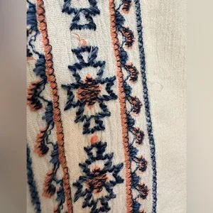 Lucky Brand White Long Sleeve Embroidered Boho Top thumbnail 4