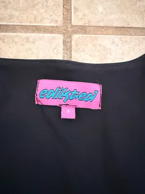 Edikted Black Square Neck Crop Top thumbnail 2