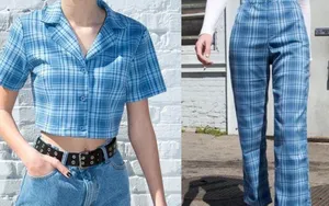 Brandy Melville Blue Plaid Set thumbnail 2