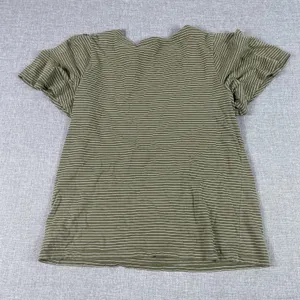 Lauren Ralph Lauren Shirt‎ Womens L Green Striped Crew Neck Short Flutter Sleeve thumbnail 8