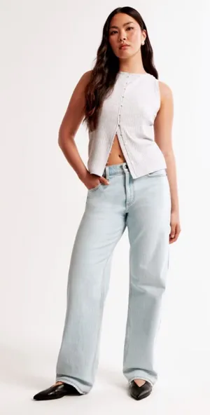 Abercrombie and fitch Vintage Comfort Stretch Curve Love Low Rise Baggy Jean 24R thumbnail 1