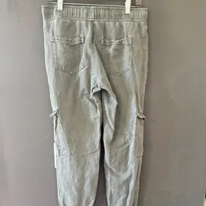 C&C California Womens Sage Green‎ Linen Blend Cargo Jogger Pants Size M Bohemian thumbnail 4