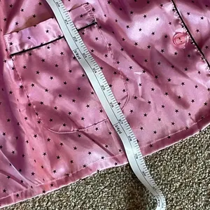 Victorias Secret Pink PJ set. Long sleeve, long pants. Pink with black stars 2x thumbnail 3