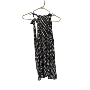 LOFT Halter Top Sleeveless Tie Neck Blouse Black White Polka Dot M‎ thumbnail 9