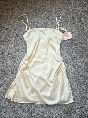 Oh Polly Cream Satin Mini Dress thumbnail 2