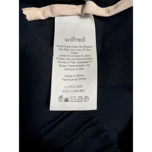 Wilfred Aritzia Black Wide Leg Cropped Pants Elastic Waist Pockets XXS EUC‎ thumbnail 6