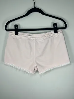 Aerie Pull-On Raw Hem Shorts Pale Pink Pockets Beachy Coastal Vacation Sz Medium thumbnail 7
