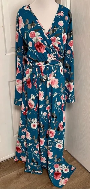 Pink Lily Floral Maxi Dress F1* thumbnail 1