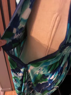 Calvin Klein Green & Blue Abstract Pattern Dress Size 4 beach dress classy styli thumbnail 5