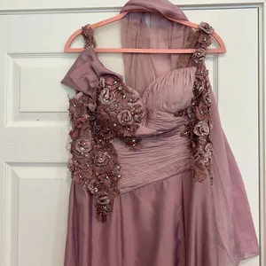 Sarafia Couture Silk Purple Lavender Formal Gown Dress Mother of The Bride Sz 8 thumbnail 2