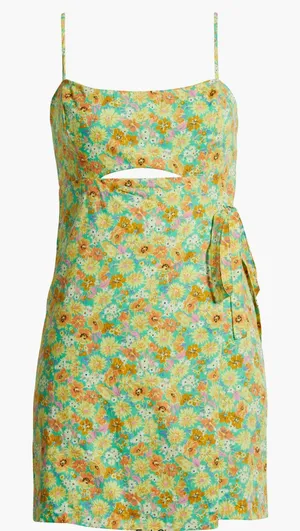 ASTR Keyhole Wrap Floral Mini Dress thumbnail 4