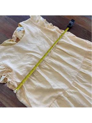 English Factory Butter Yellow Tiered Ruffle Sleeve Maxi Dress Size Large thumbnail 8