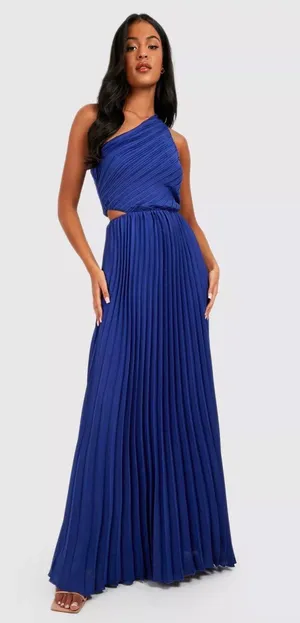 Tall One Shoulder Pleated Maxi Dress thumbnail 1