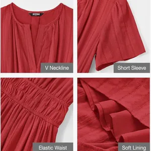 Elegant Red Maxi Dress Size M thumbnail 2