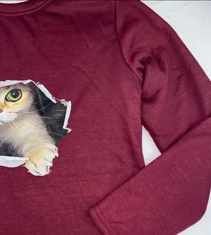 Cat sweater Red Size L thumbnail 2