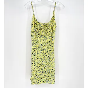 ASTR THE LABEL Chalet Floral‎ Mini Dress Women Medium Yellow Coquette Feminine thumbnail 4