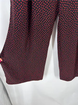 Whistles Mari‎ Heart Print Wide-Leg Pants Size 8 thumbnail 4