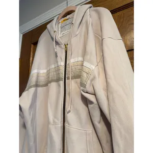 Aviator Nation Unisex 5 Stripe Relaxed Zip Hoodie Vintage White XL thumbnail 2