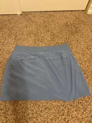 Athleta Soho Skort Large 16 Powder Blue Undershorts Pockets Pull On Elastic thumbnail 4