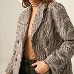 Commense valor plaid oversized overcoat NEW XS Brown thumbnail 4