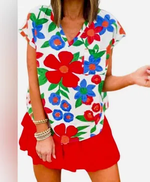 JODIFL Colorful Floral Blouse thumbnail 2