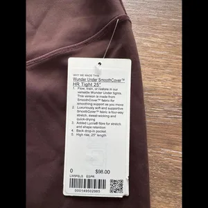 Lululemon Wunder Under Smoothcover High Rise 25” Espresso Size 0 NWT thumbnail 4