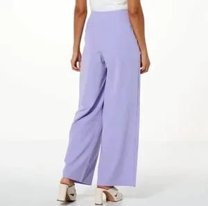 New Kathy Ireland Pleated Wide Leg Trousers Pants Wisteria Purple Size 12 thumbnail 3