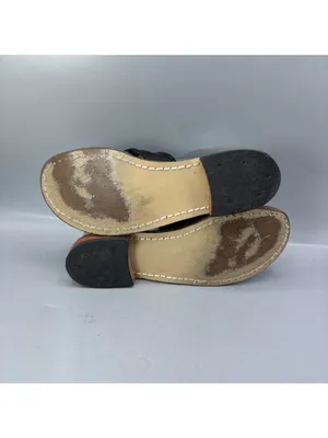 Jack Rogers Original Jacks Metallic Slides Thong Sandals Womens 5 Black Slip On thumbnail 5