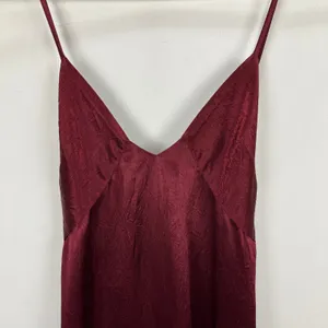 J.Crew Cross Back Dress Textured Satin Slip Burgundy Evening Formal US 14 NWT thumbnail 7