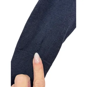 Tory Burch Black Knit Sweater‎ Textured Metallic Front Panel XS thumbnail 5