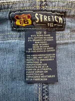 Route 66 Y2K Denim Mini Skirt Embroidered Belted Stretch Jean Skirt Size 10 thumbnail 5