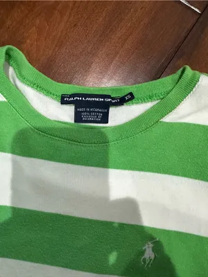 Ralph Lauren Green & White Striped Tee thumbnail 2