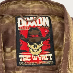 Dixxon Women The Wyatt‎ Shirt Size M Brown Plaid Bamboo Western Rockabilly Ranch thumbnail 7