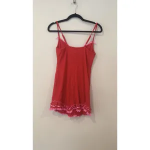 BETSEY JOHNSON Y2K Intimates Luscious Red Pink Slip Dress Size Medium -3056 thumbnail 5