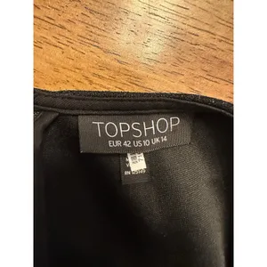 TOPSHOP Black Sparkly Mini Dress Slit Faux Wrap VNeck Puff Long Sleeve Size 10 thumbnail 4