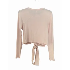 Lululemon Sz 8 Gather and Grow Long Sleeve Crop Top Cotton Stretch Pink #JJJ1-4 thumbnail 2