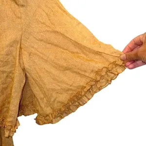 Princess Polly Astro Mini Dress Mustard Gold Yellow Textured Tiered Ruffle‎ Size thumbnail 4
