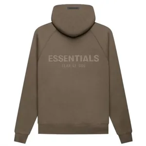 ESSENTIALS Fear of God logo oversized hoodie top sweatshirt wheat thumbnail 3