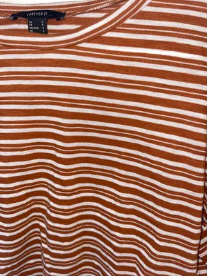 Burnt Orange Cropped Striped Tee thumbnail 2