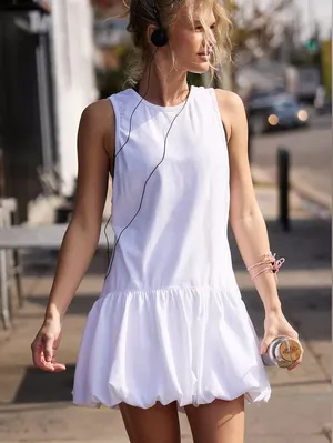 NWT Free People Movement Hot Shot Bubble Set in white women's small relaxed fit thumbnail 3