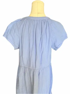 Pact - Coastal Double Gauze Throw-and-Go Dress Blue Organic Cotton Sz M thumbnail 5