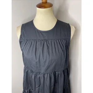 Co Essentials‎ Black Sleeveless Tiered Poplin Midi Dress Medium M thumbnail 6