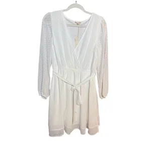 Hem & Thread Belle of the‎ Ball Dress White Swiss Dot Mini Dress Sz Small NEW thumbnail 5