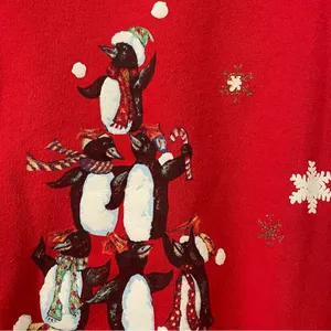 {L} Blair Penguin Tower Pyramid Vintage Grandma Sweatshirt Christmas Winter thumbnail 3