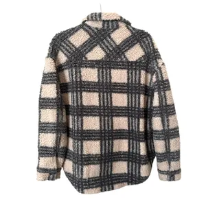 SAYLOR Loria‎ Plaid Jacket Cream Black Medium thumbnail 3