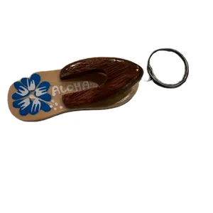 Hawaiian Aloha Flip Flop Key Chain Charm‎ Brown thumbnail 8