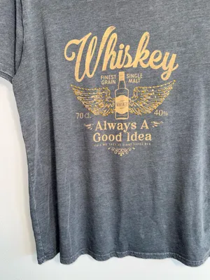Maurices Whiskey Always A Good Idea Oversized Graphic Tee Gray Rhinestone thumbnail 5