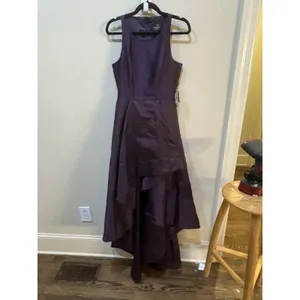 Adrianna Papell Mikado High-Low Gown Size 4 Moody thumbnail 5